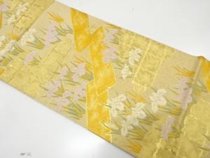 アンティーク　八ッ橋模様織り出し袋帯（材料）